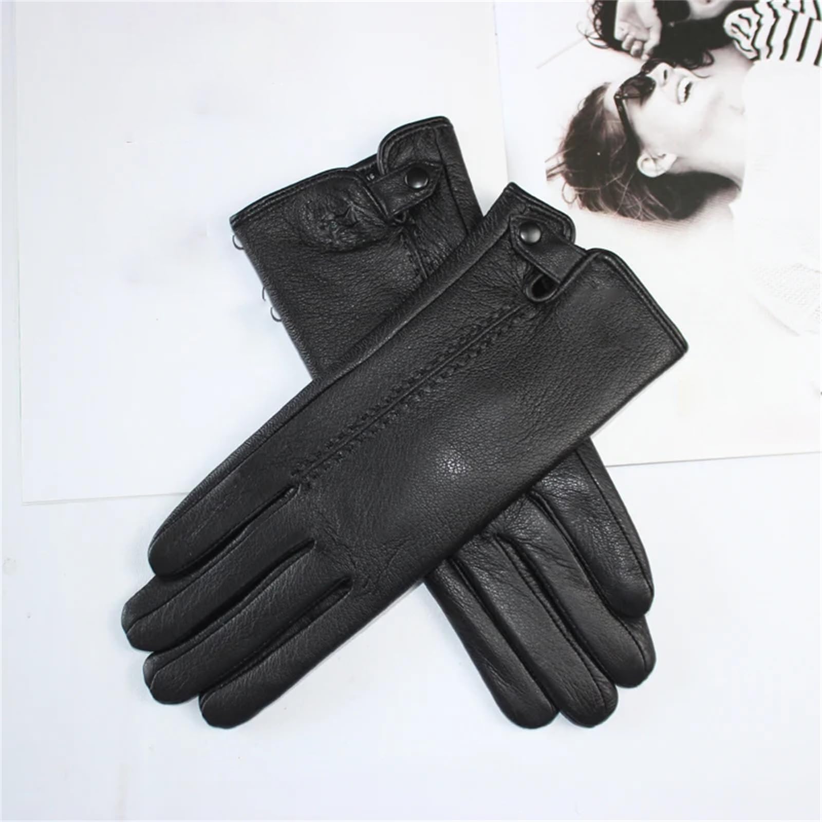 Mnjyihy Guanti Da Donna In Pelle Di Daino Guanti Da Guida In Pelle Da Equitazione Con Fodera In Pile Corallo Caldo Per Esterni