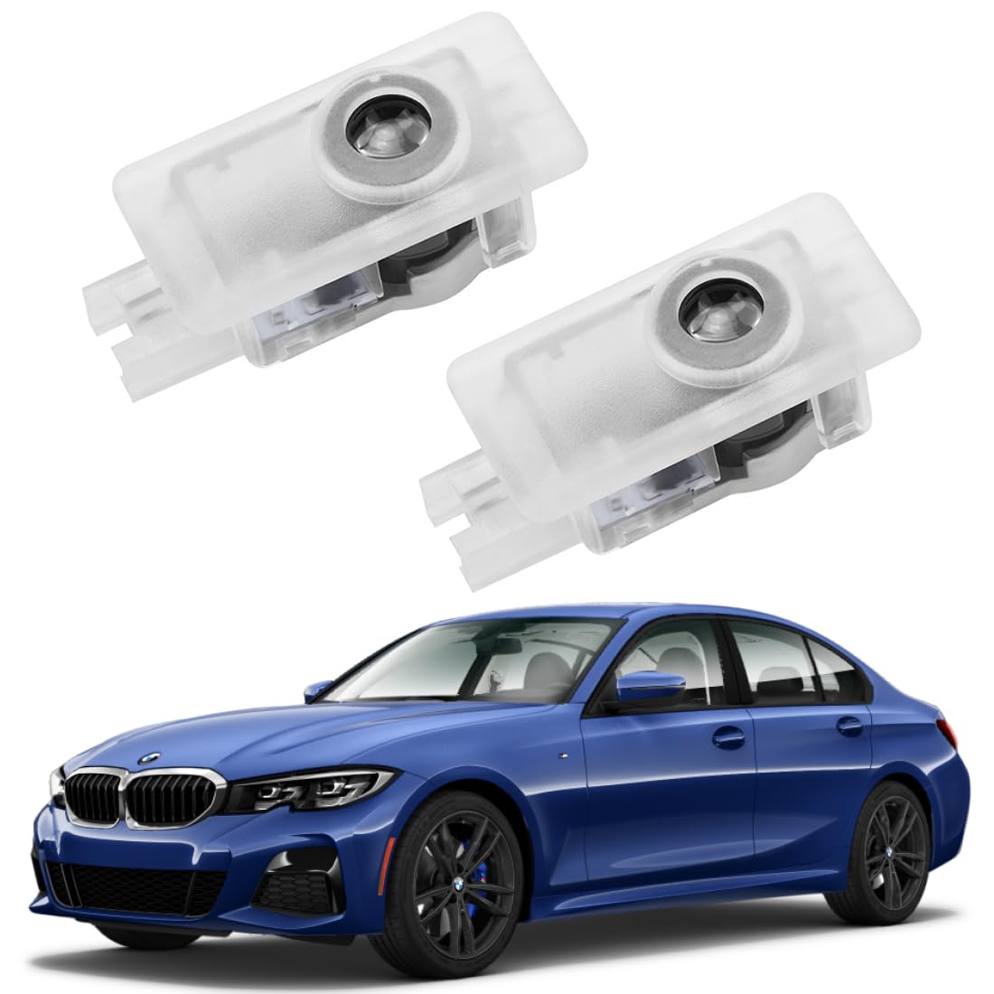 AutoQi Willkommenslicht für BMW F40 F44 G42 G20 G21 G22 G23 X1 U11 iX1 LED Projektor Logo Einstiegsbeleuchtung Laser Türlicht, 2 Stk