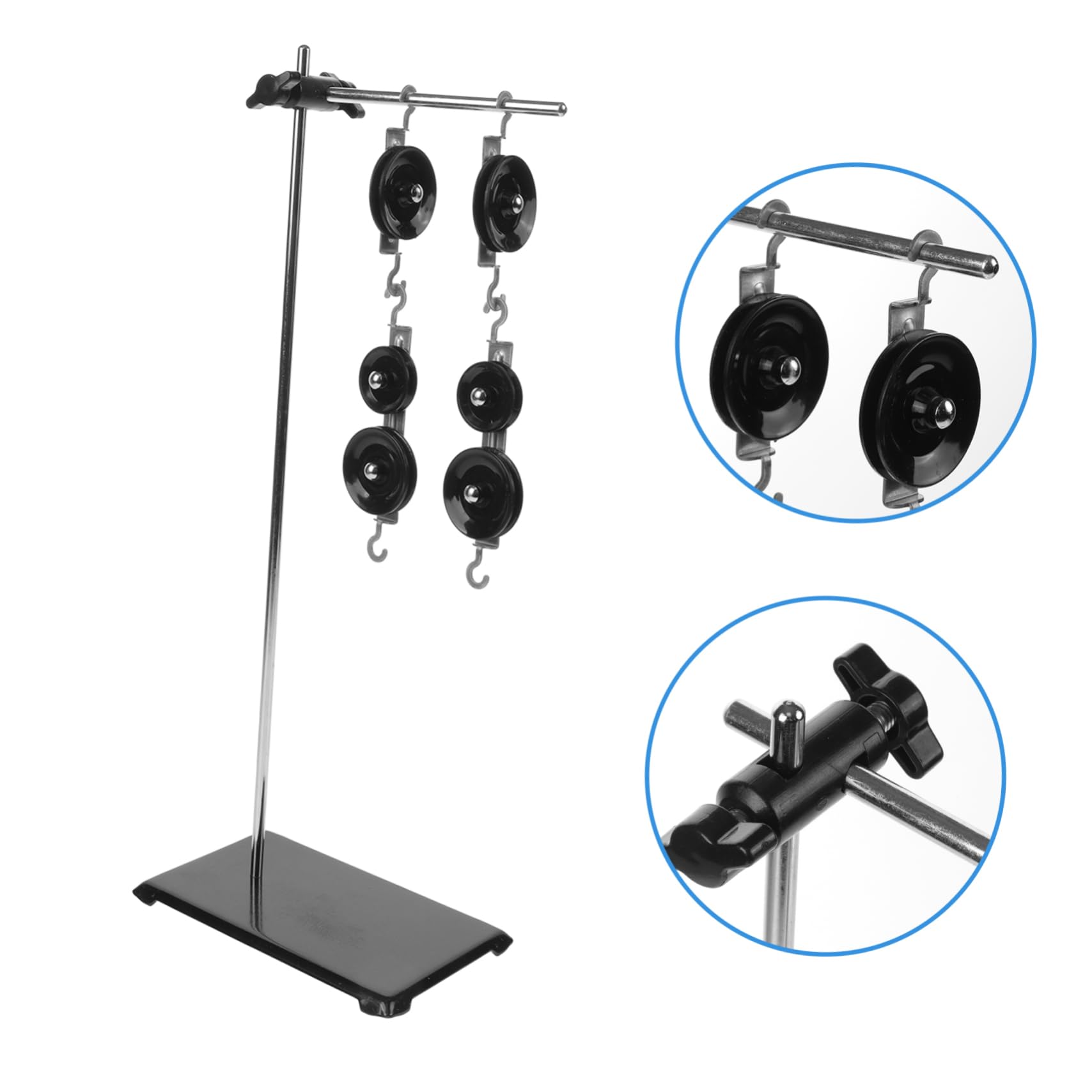 Juego de Poleas Didácticas Soporte Ajustable y Brida de Altura