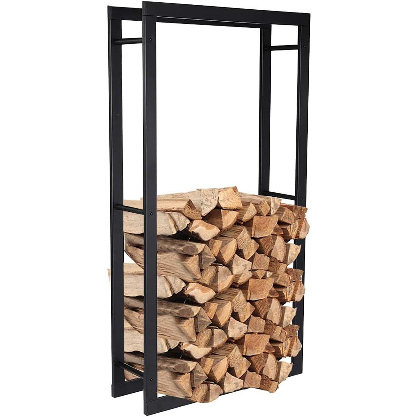 Portalegna Alto in Metallo, Scaffale Legnaia da Esterno, Porta Legna da Ardere, Supporto Extra Large per Camino, Soluzione Ergonomica per Giardino e Cantina,A,150×60cm
