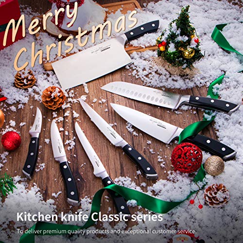 Paring Knife Fruit Knife Peeling Knife 4 Inch German HC Stainless Steel Small Sharp Knife with Non Slip Ergonomic Handle for Kitchen Cutting