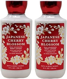 Bath & Body Works Japanese Cherry Blossom Body Lotion Shea Butter + Vitamin E 8.0 Oz (Pack of 2)