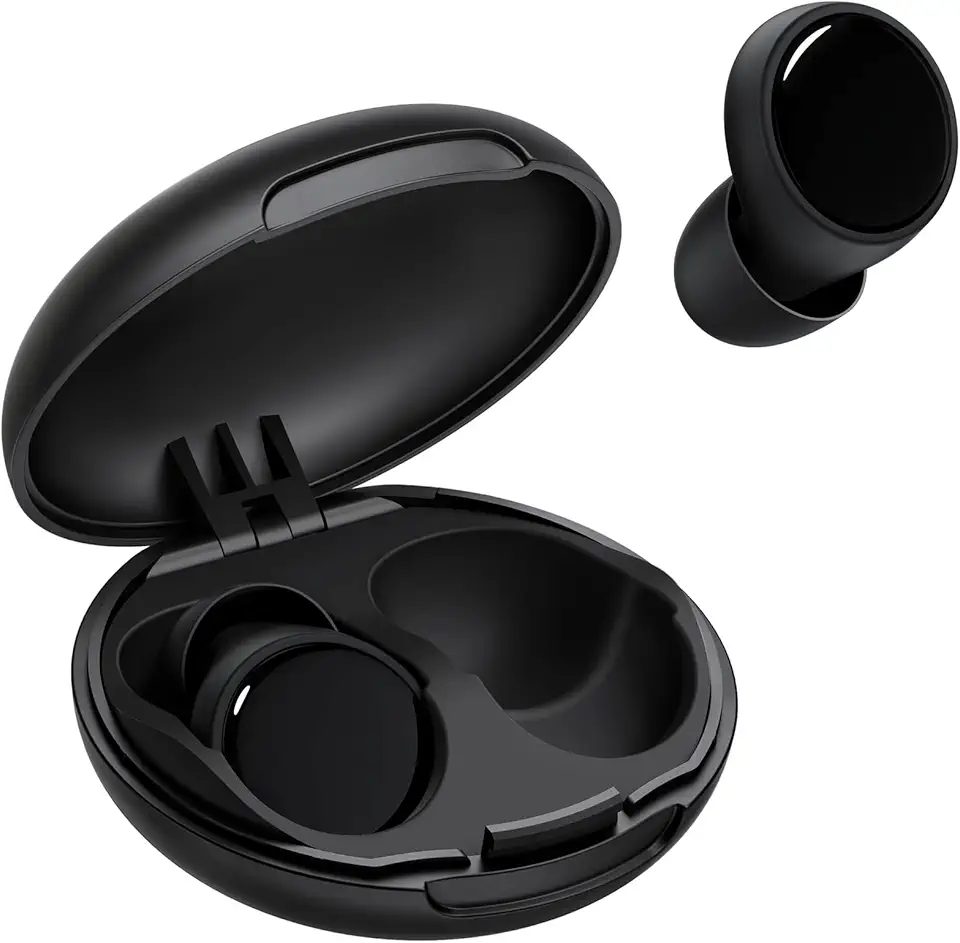 Ear Plugs for Sleeping Noise Cancelling, 45dB Noise Reduction Earplugs for Sleep, Concert, Focus, Snoring, Work, Silicone Hearing Protection Ear Plug with 8 Eartips Reusable Soft Earplug Black