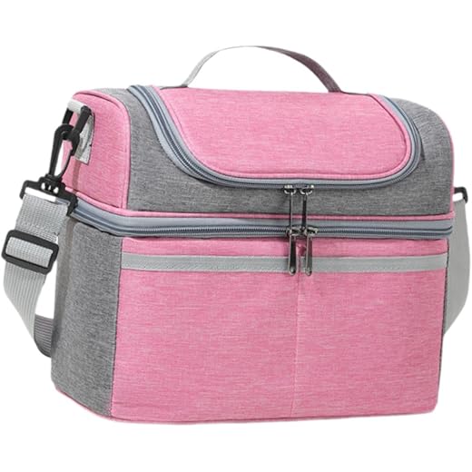 MERISHOPP Double Layer Lunch Bag - Pink