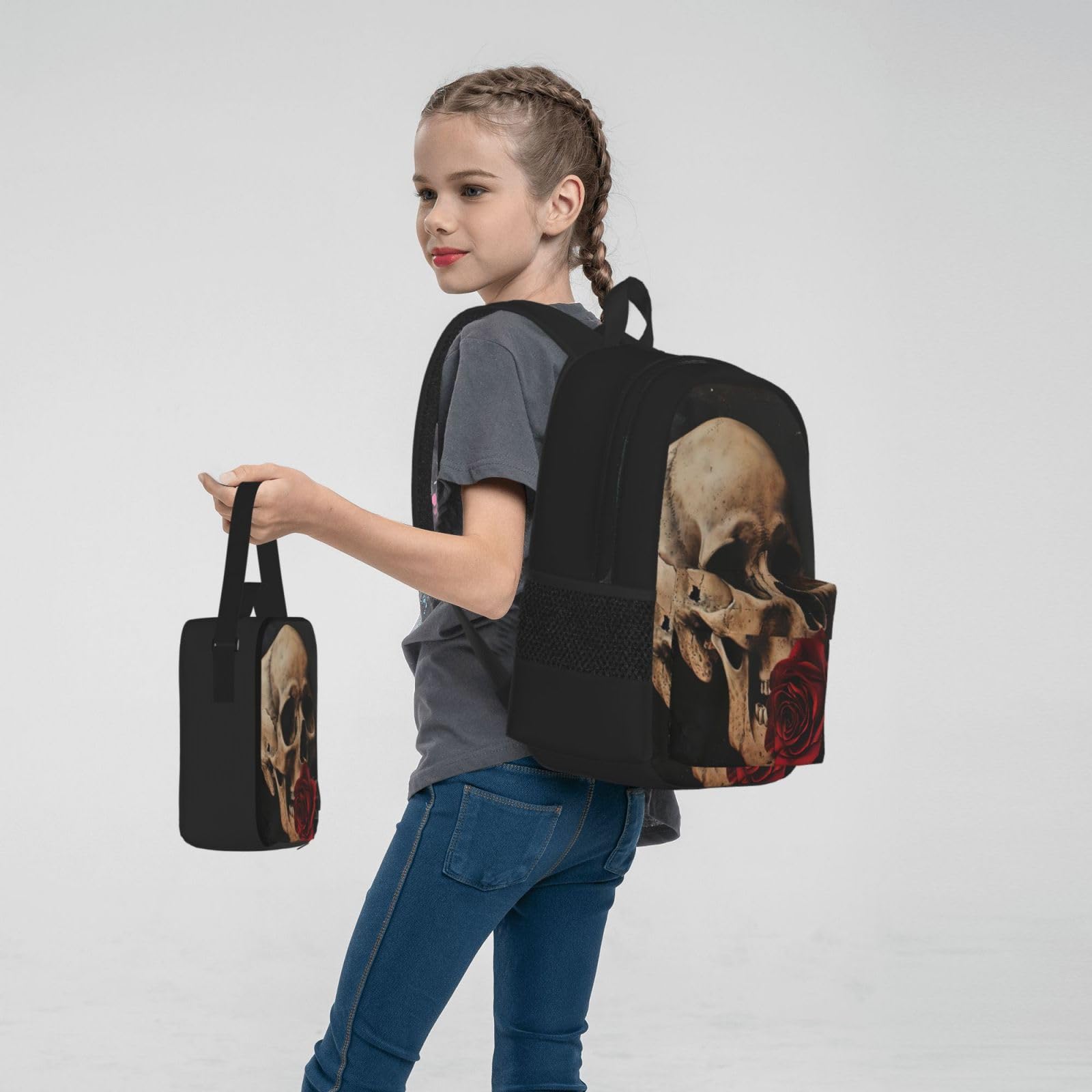 Zaino, borsa portapranzo, astuccio, set da 3 pezzi, per lavoro e