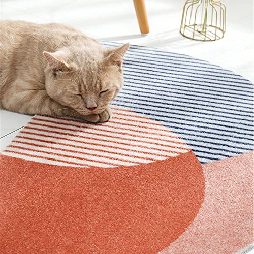THRILRUG Half Round Inside Door Mats for Front Door Mat Indoor 17"x28" Entryway Rug Boho Door Mat,Half Circle Cute Welcome Mat Indoor Entrance mats,Semicircle Non-Slip Low-Profile (17"x28") - image 8