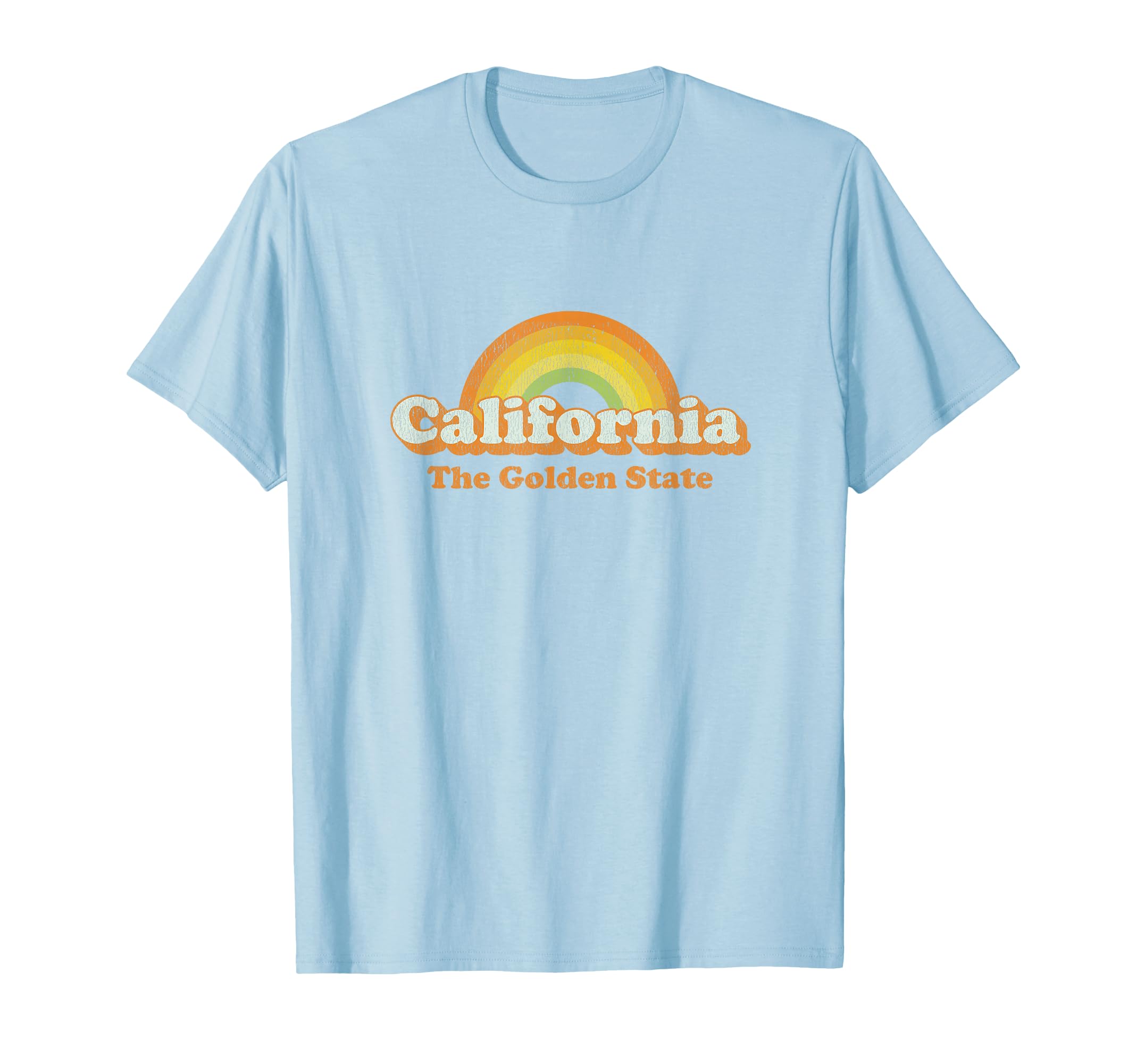 Retro California Vintage 70s Rainbow Design T-Shirt