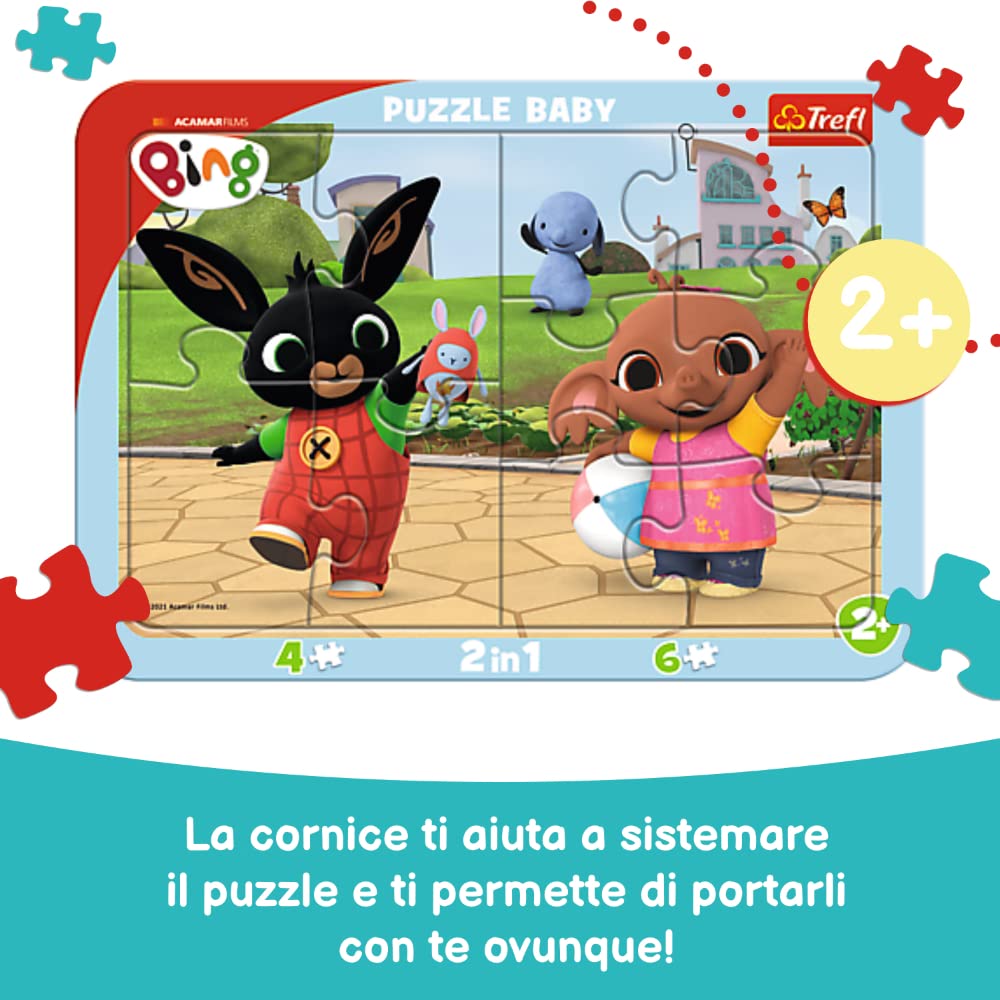 Trefl, Puzzle Con Cornice Baby, Bing Bunny, Giochi Di Bing, Per Bambini Dai 2 Anni