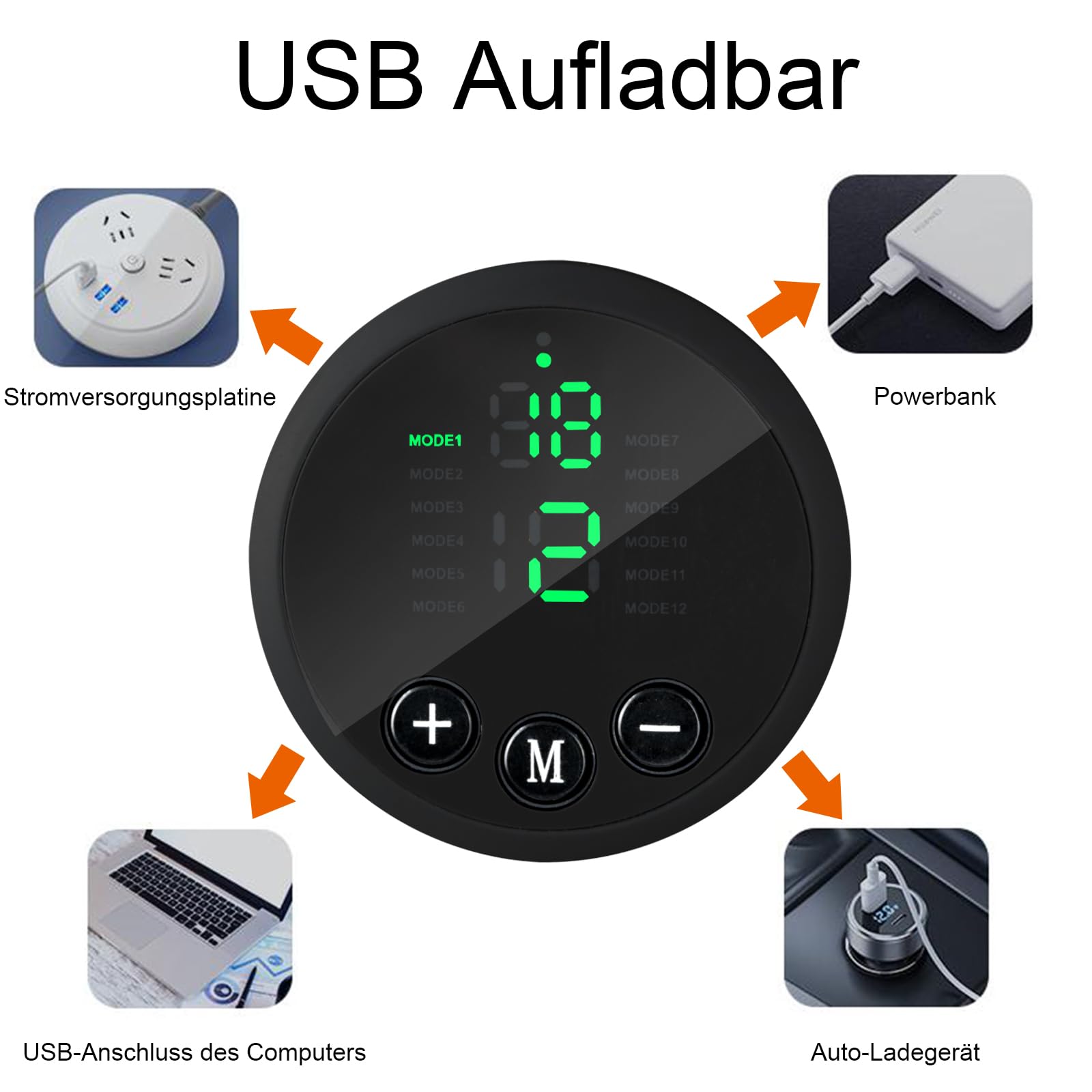 Tosucs EMS Bauchmuskeltrainer elektrisch,EMS Trainingsgerät,Power abs Stimulator Stimulateur musculaire USB Wiederaufladbar Avec 12 Modes et 19 intensités für Männer und Frauen