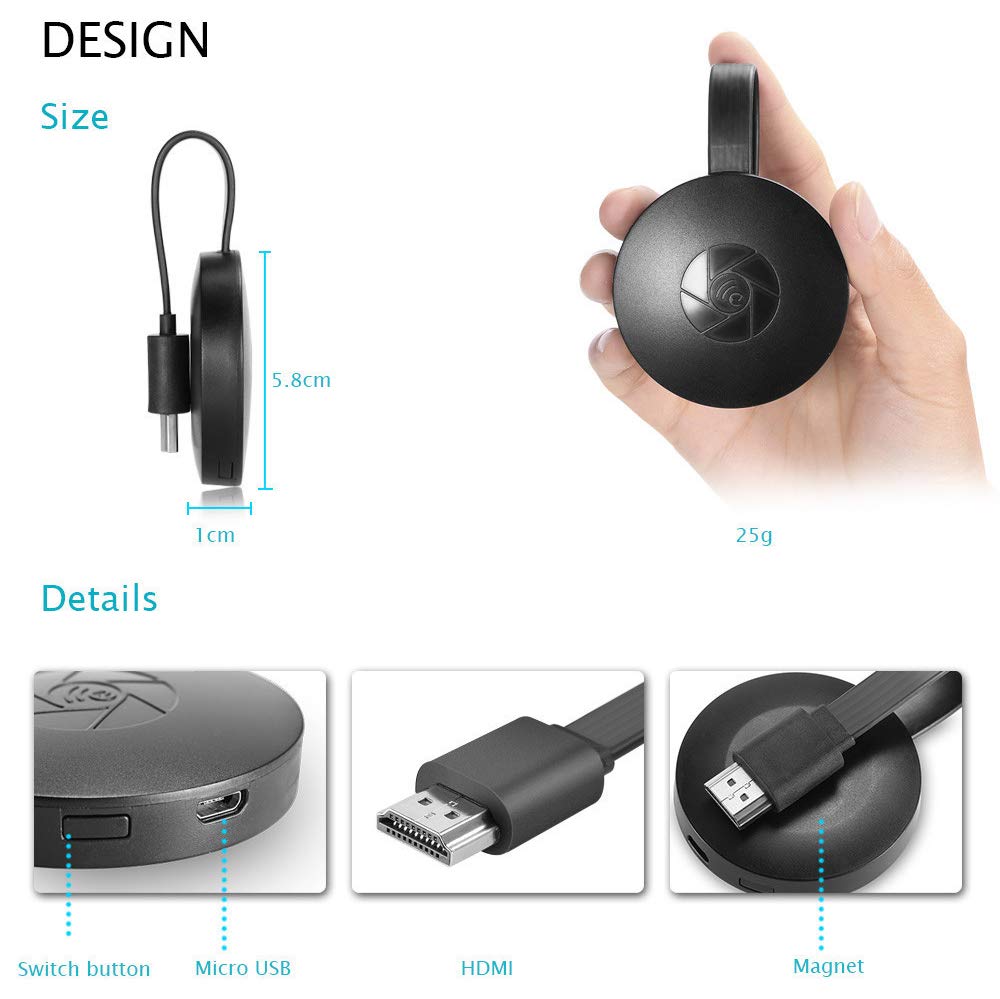 Wireless Wifi Airplay Screen Mirror Adapter for IPhone IOS Android Phone To TV e
