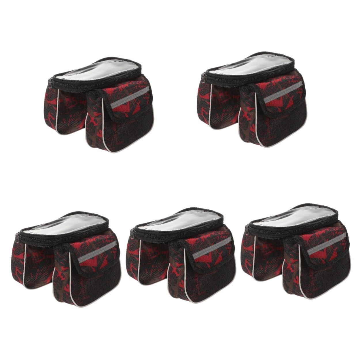 TOYANDONA 5 Piezas Bolsa de teléfono móvil Bolsa de Manillar Bolso alforja de Bicicleta de depósito de Tubo Superior de Bicicleta Tela Oxford + Pantalla táctil de TPU