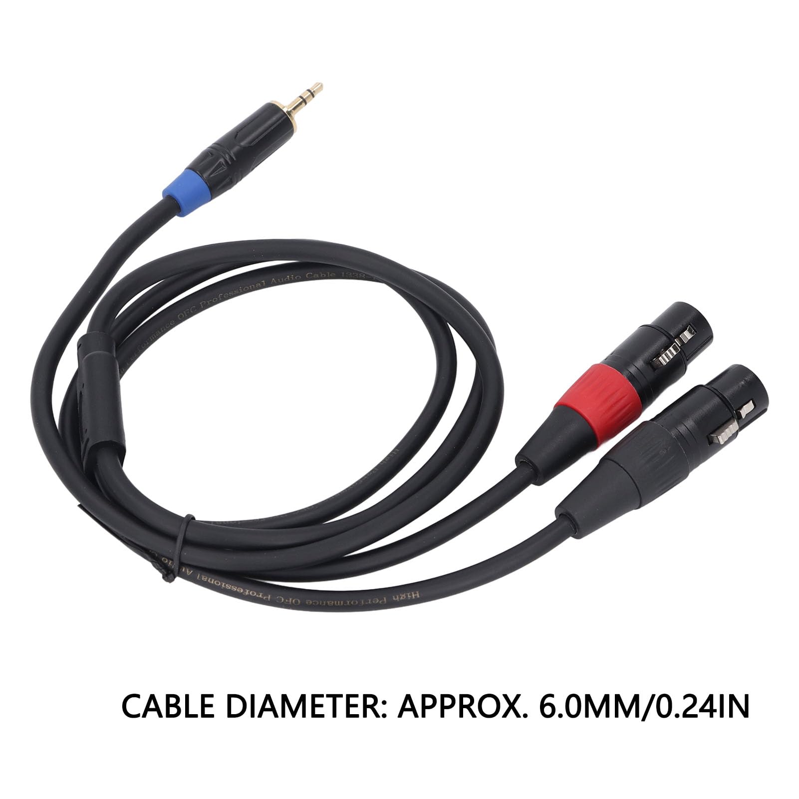 Doppio cavo XLR maschio e femmina a 3,5 mm, 3,5 mm TRS maschio a doppio 3 pin XLR maschio + femmina cavo audio Y per fotocamera SLR fotocamera microfono (1,8 metri/6FT
