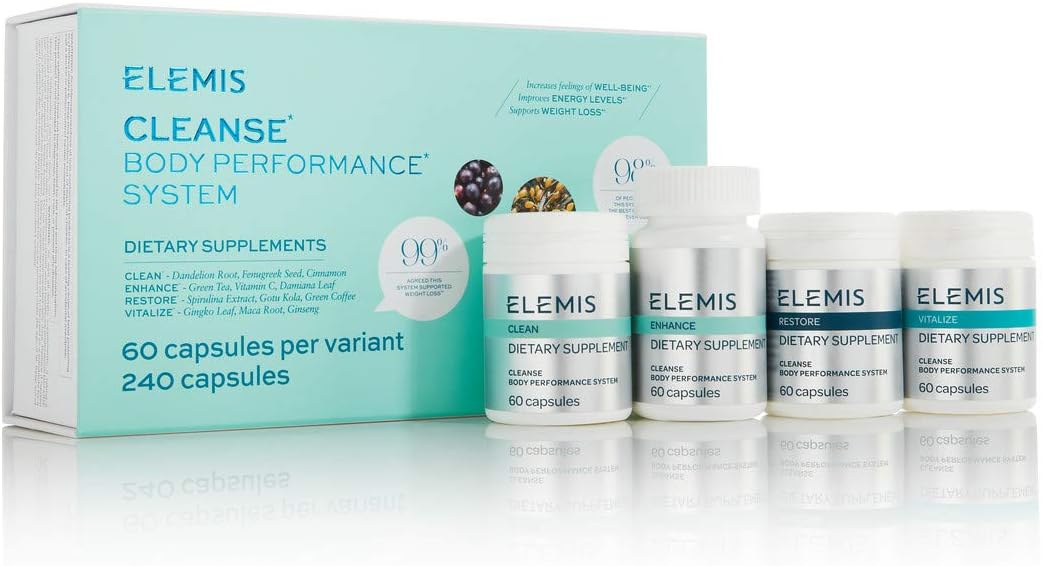 ELEMIS Cleanse* Body Performance System, Dietary Supplements,60 Count (Pack of 4)