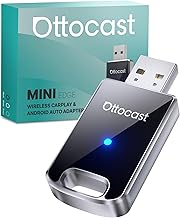 OTTOCAST Mini Wireless Carplay Adapter, Latest Version 2025, 2 in 1 Converts CarPlay/Android Auto Wired to Wireless, Plug-&-Play, Compact Metal Design, Auto Reconnect