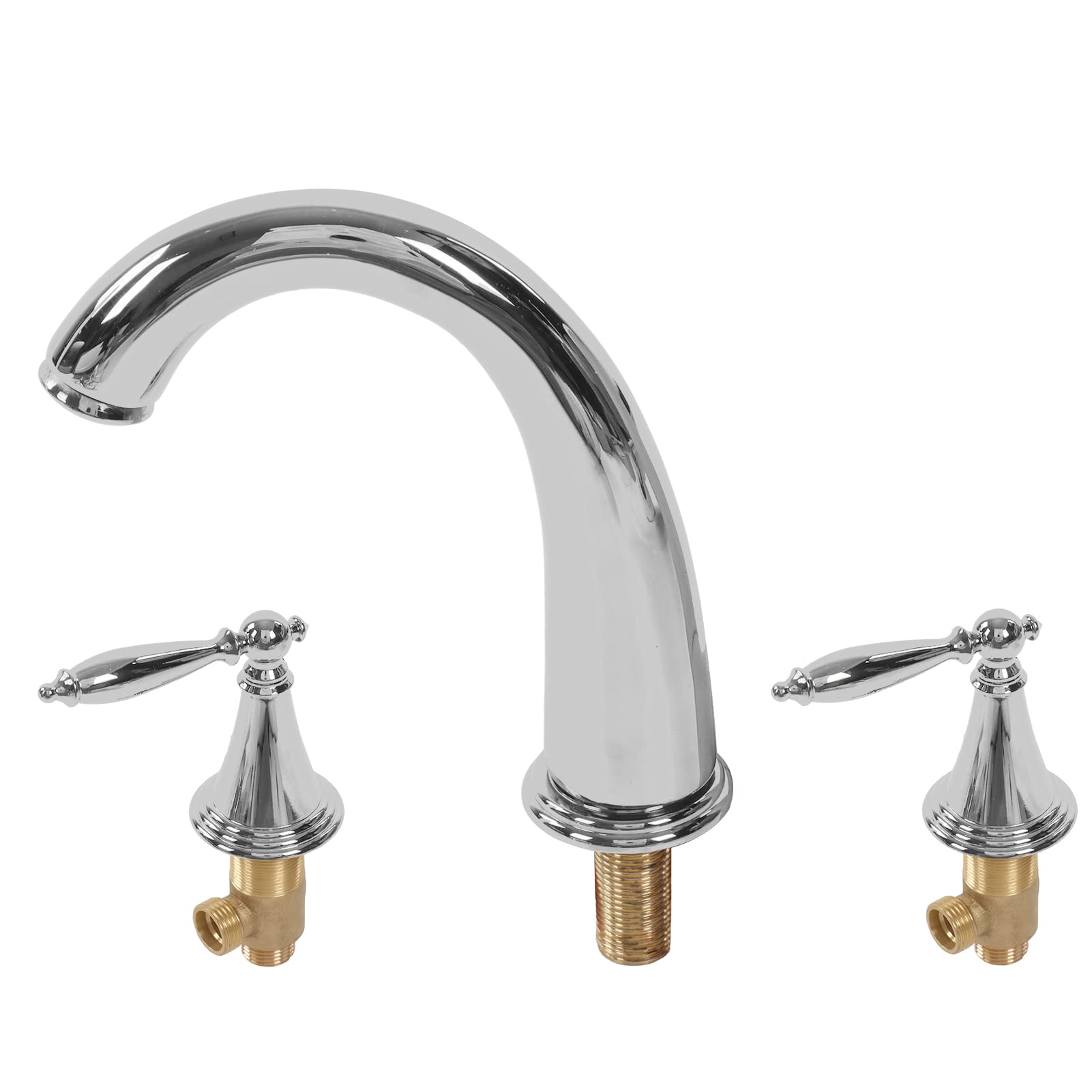 Rubinetto a doppia maniglia di alta qualità - Miscelatore per lavabo a 3 fori in rame per bagni, hotel, spa e peccato reurant -, Slish Silver h, facile da installare
