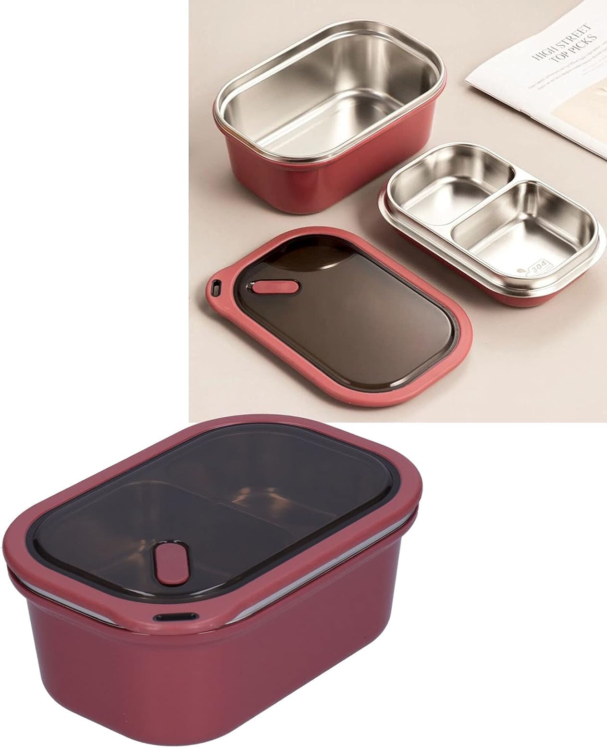 Niiyen Lunch Box 1200ml 2 Layers Hot Food Lunch Containers with Spoon Portable Adult Kids Bento Lunch Box Cold and Hot Food Storage for School Office Outdoor Travel - Image 7