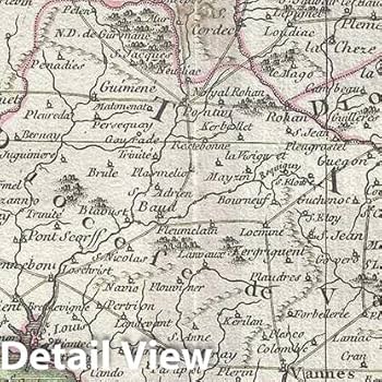 Amazon.com: Historical 1771 Bonne Map of Brittany, France