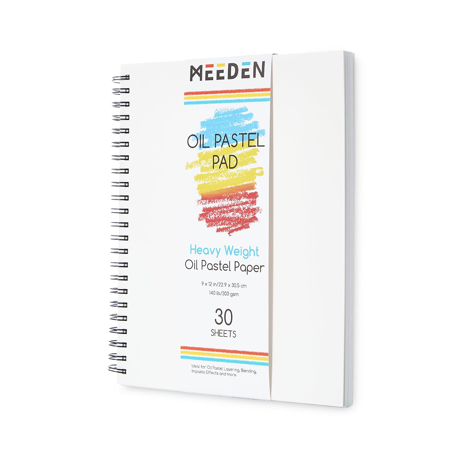 MEEDEN 9"x 12" Oil Pastel Paper Pad: 140lb/300gsm, 30 Sheets Fine Textured