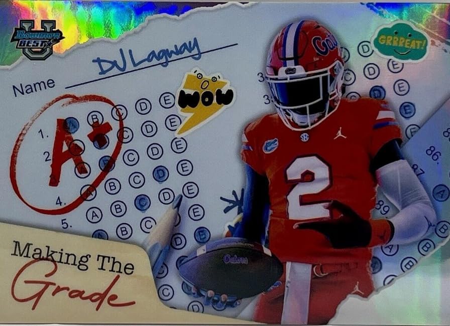 2024 Topps Bowman Best University DJ Lagway #MG-14 Making the Grade Florida Gators Rookie RC Football Card