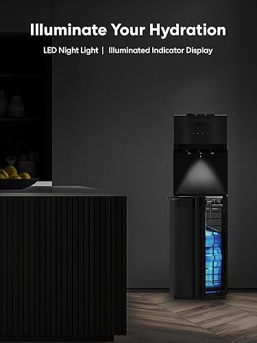 Miniatura 7 de Brio Dispensador de agua de carga inferior autolimpiante acero inoxidable negro 3 ajustes de temperatura agua caliente habitación y fría aprobado