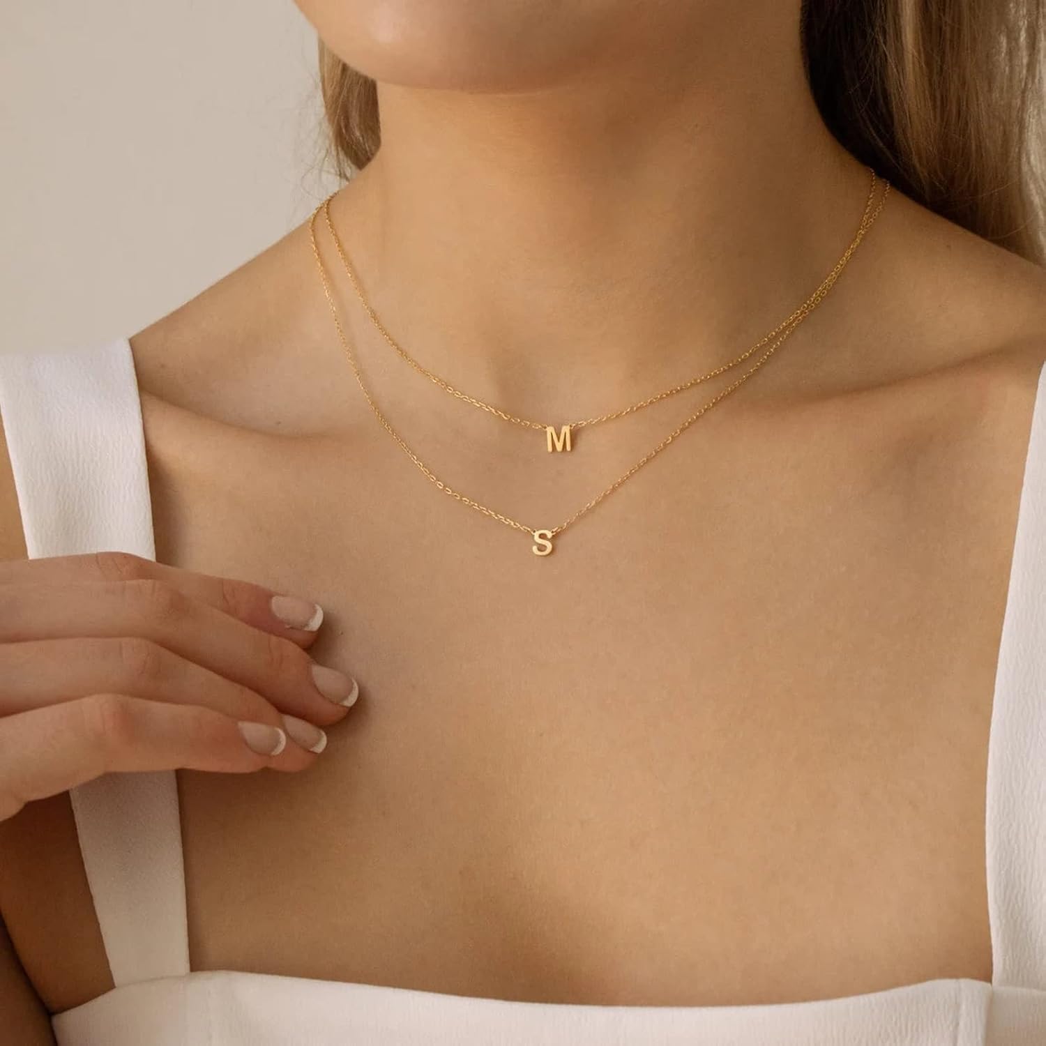 Initial Necklaces for Women,Dainty Gold Plated Letter Necklace Name Personalized Monogram Pendant Necklace Simple Cute Initial Necklace Choker Necklace for Women Trendy Gold Jewelry Gifts - Image 3