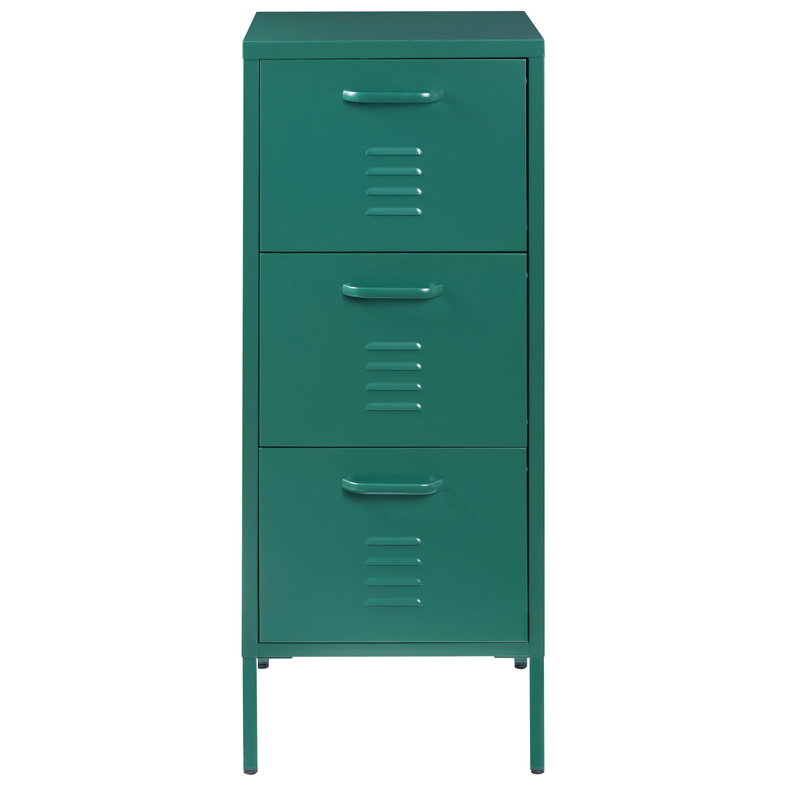Armario de metal verde oscuro 3 cajones almacenaje oficina en casa Wostok