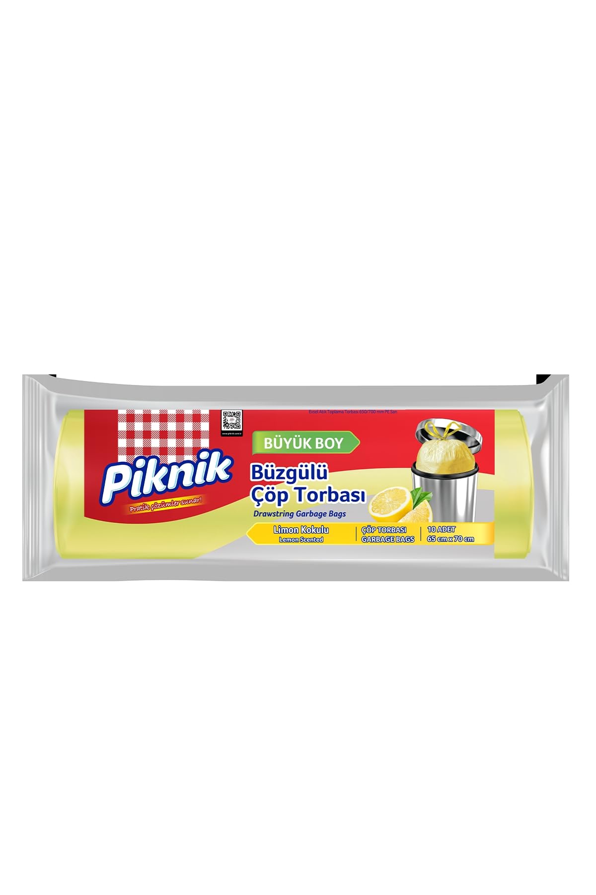 Ernet Çöp Torbası Büzgülü Büyük 15'li Limon 2100