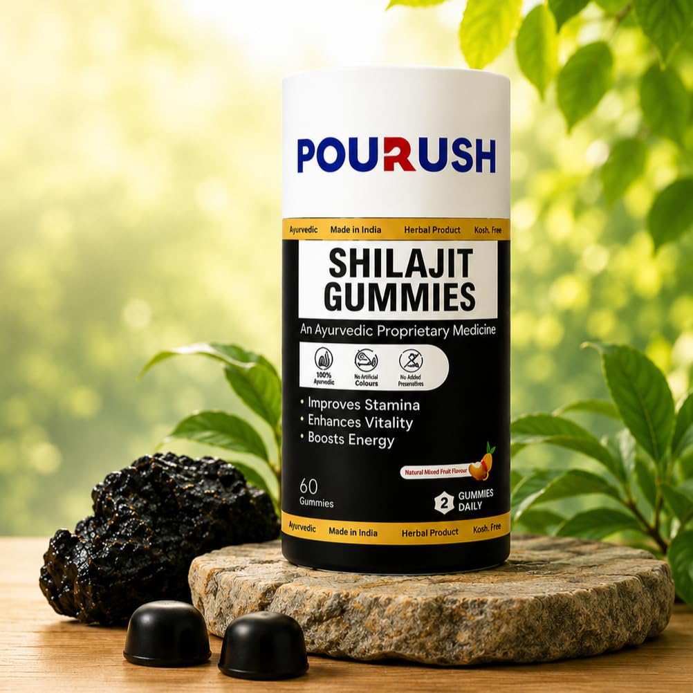 Shilajit Gummies, Ayurvedic Supplement for Energy and Stamina, Tamarind Flavour, 60 Gummies-image-5