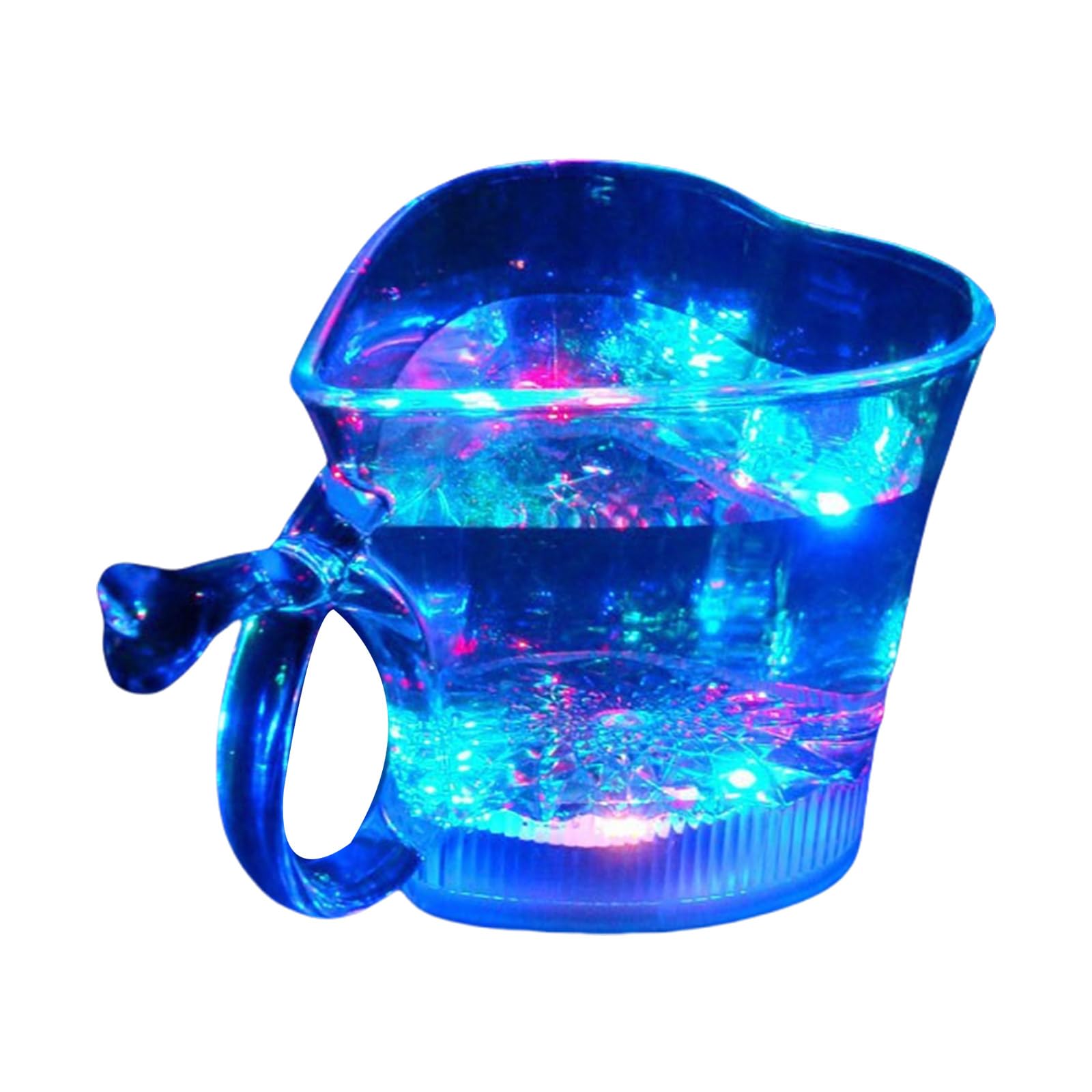 Buxuaaaa Glowing Heart Cup LED Shining Cup Colorful Lighting Cups Colorful Tumblers Heart Shape Cups PP Texture Glowing