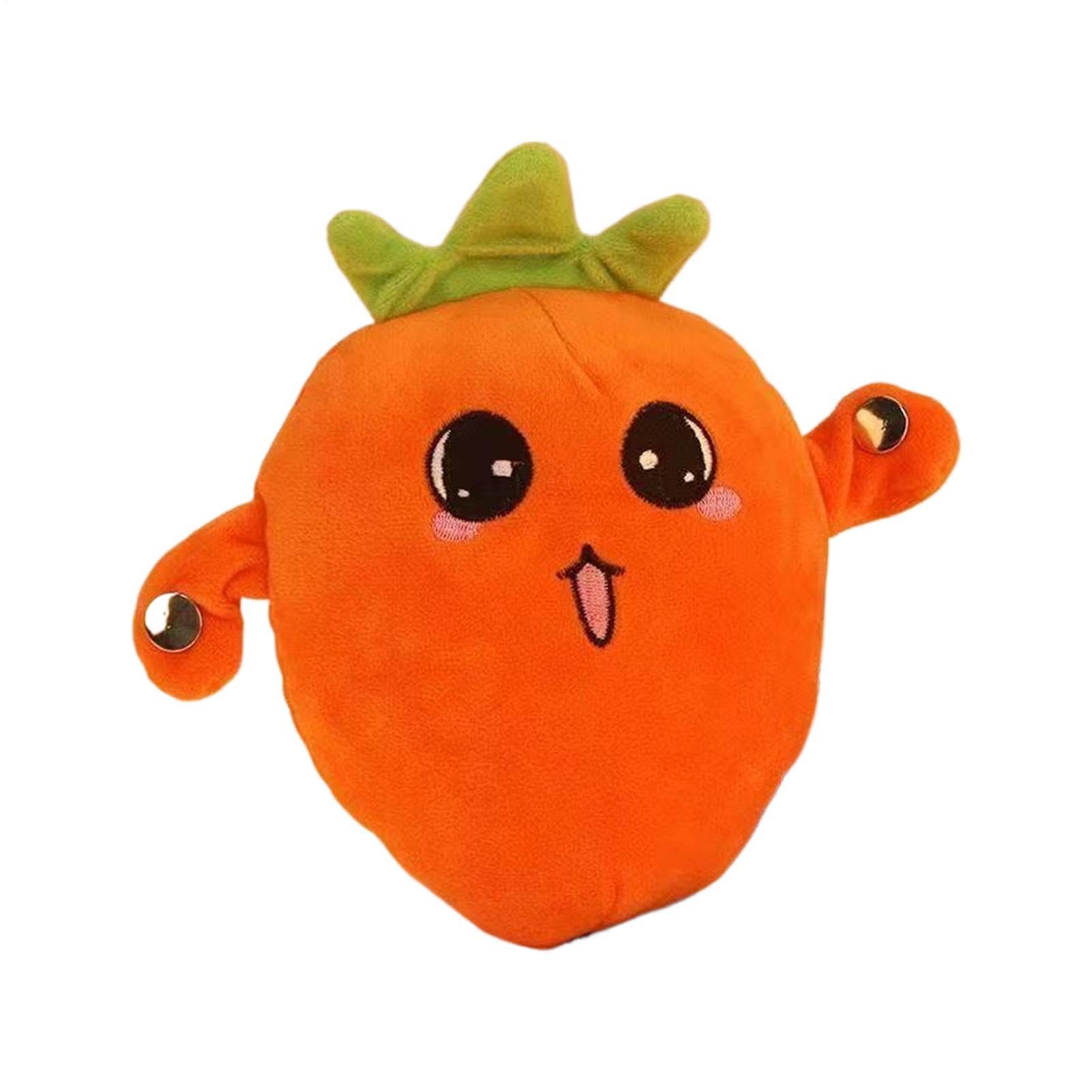 Interactive Strawberry Music Plush Toy | Carrot Musical Sensory Plush Toys | Cute Fruit Cuddle Stuffed Doll with Metronome & Music | Soft Fruit Rhythm Touch Learning Sensory Doll Toy for Boys & Girls