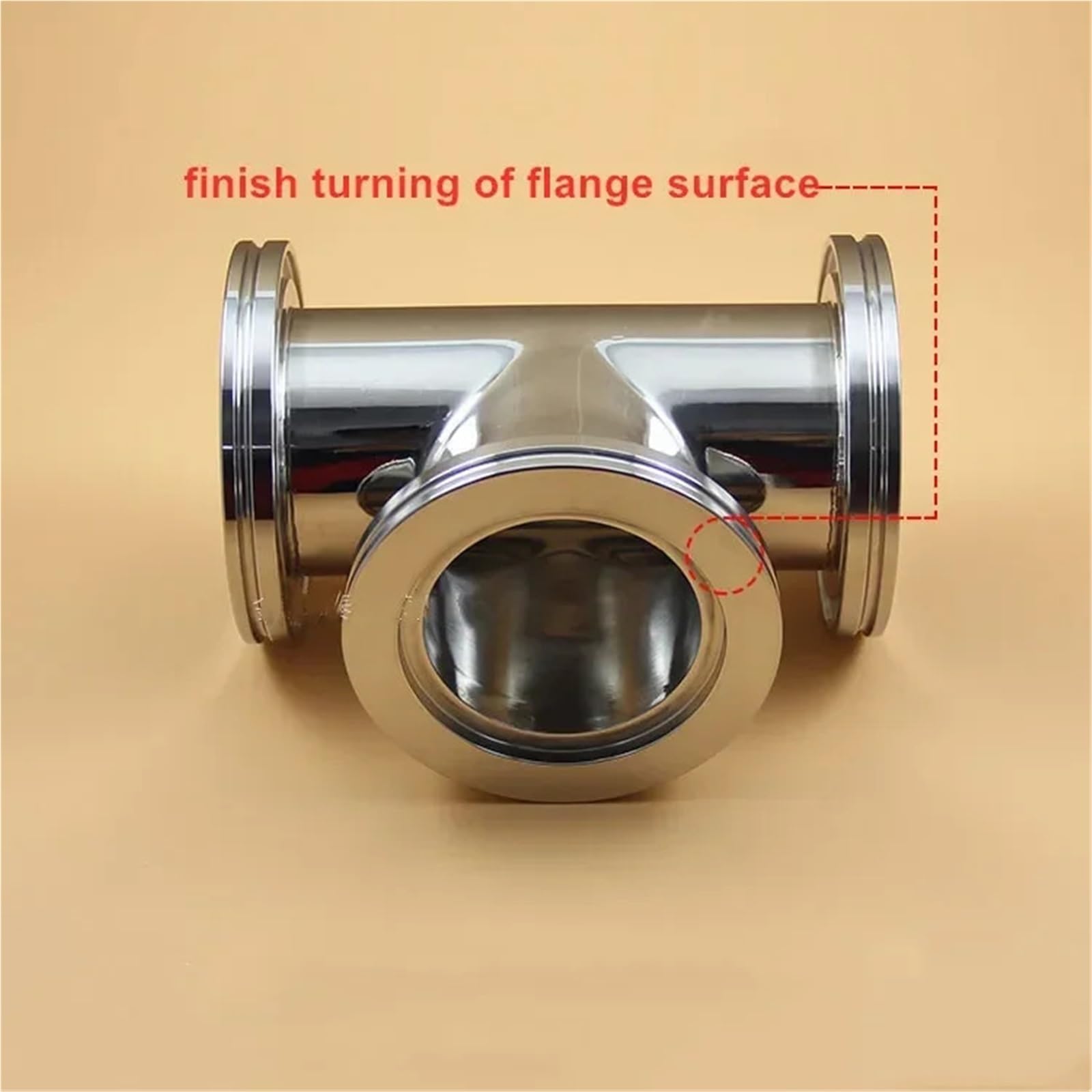 Vakuum Flansch ISO63-ISO160 T-Form, T-Form, Dichtungsadapter aus Edelstahl Typ T, Muffe mit drei Clips gleichen Durchmessers, Vakuumschlauchdichtung (ISO160)