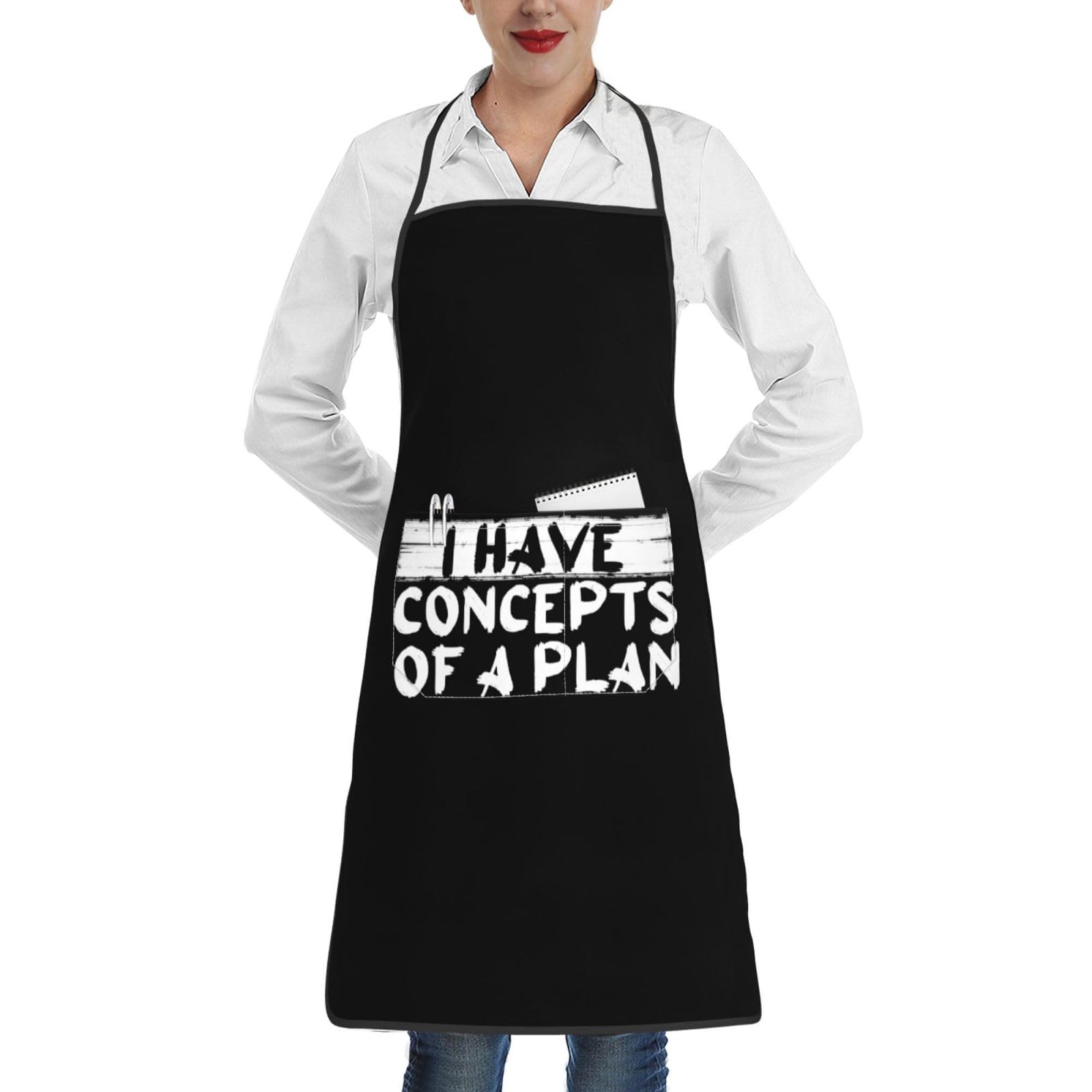 nopicsn I Have Concepts of a Plan Apron for cooking with Pockets Women Men Kitchen Chef Funny Aprons