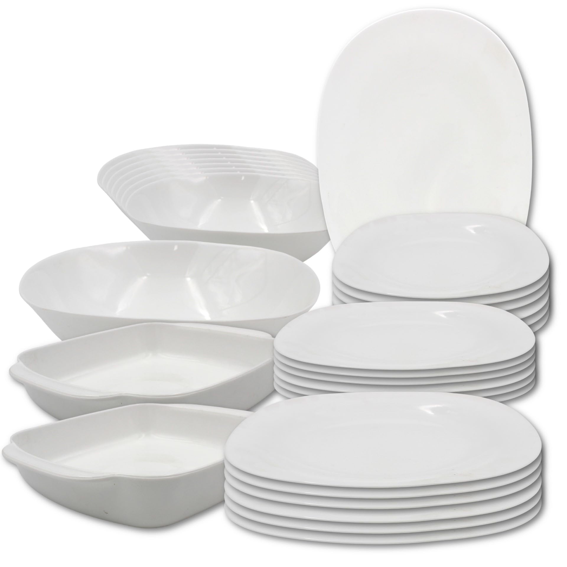 Danny home Kitchen Dining Opalware Glass Dining plate, Dessert plate, Desser plate, Soup plate, Salad bowl, Serving plate MIcrowave safe, Dishwasher safe,BPA-free (28)