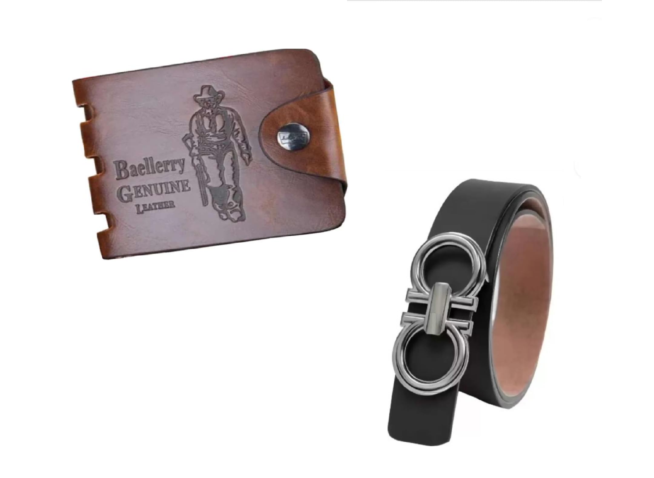 Genuine Combo Faux Leather Belt & Wallets for Men with Easier Adjustable Autolock Buckle - Micro Adjustable Belt Fit Everywhere |Formal & Casual | Gift Box-picture-43