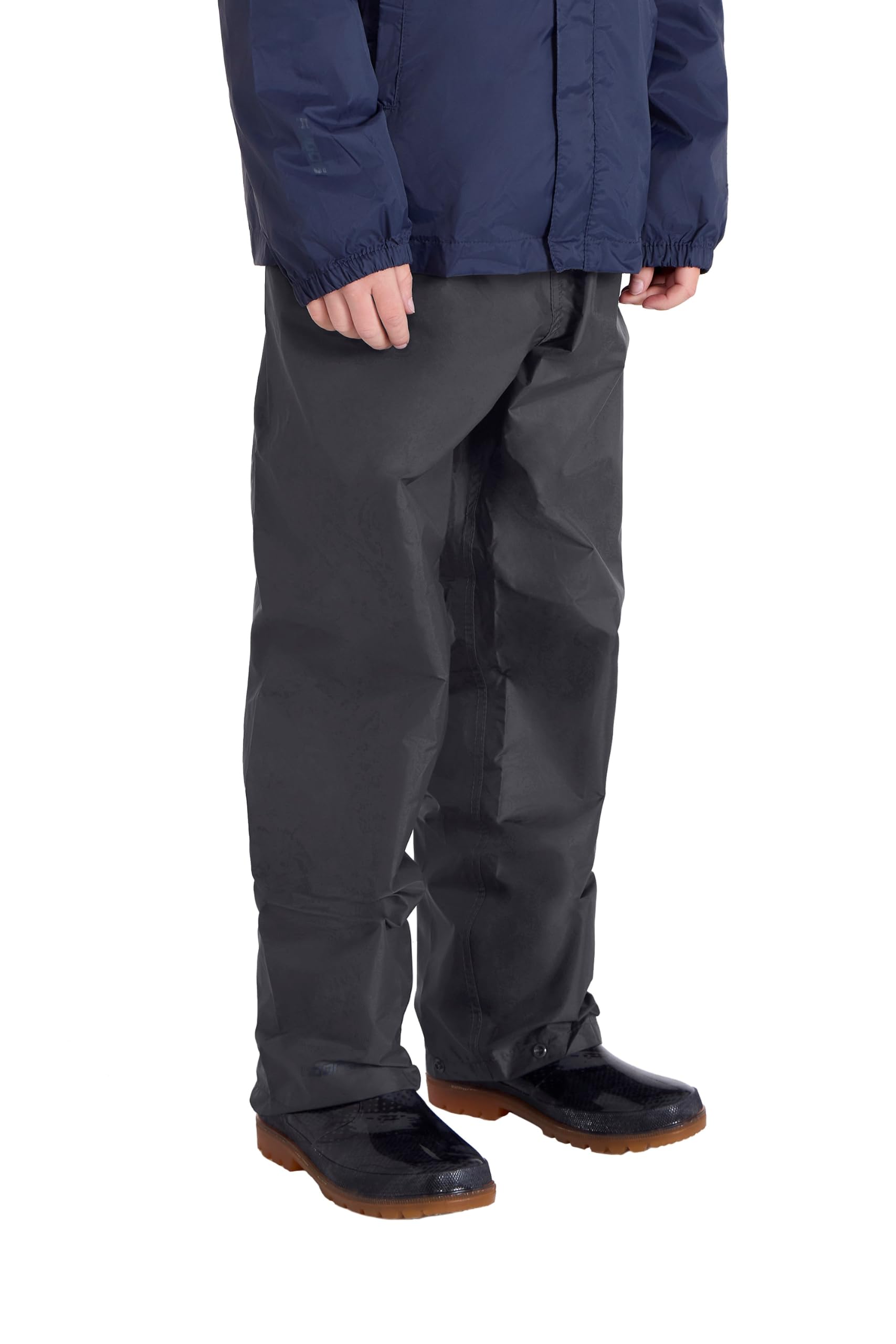 Mountain Warehouse Black Pakka Kids Waterproof Over Trousers 13Y