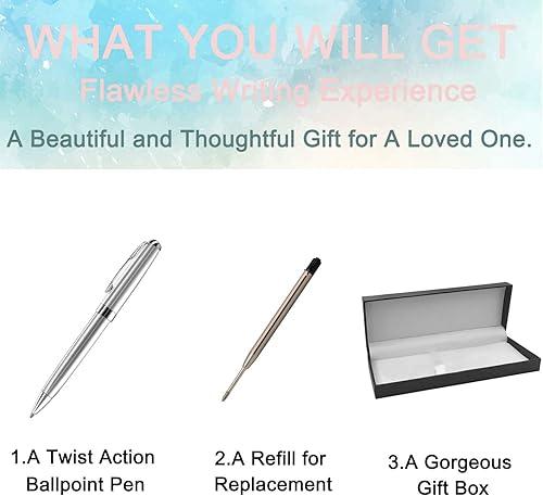 Miniatura 2 de Bolígrafos personalizados, estuche para bolígrafos grabado personalizado para hombres, bolígrafos Twist Action 0.7, juego de bolígrafos de