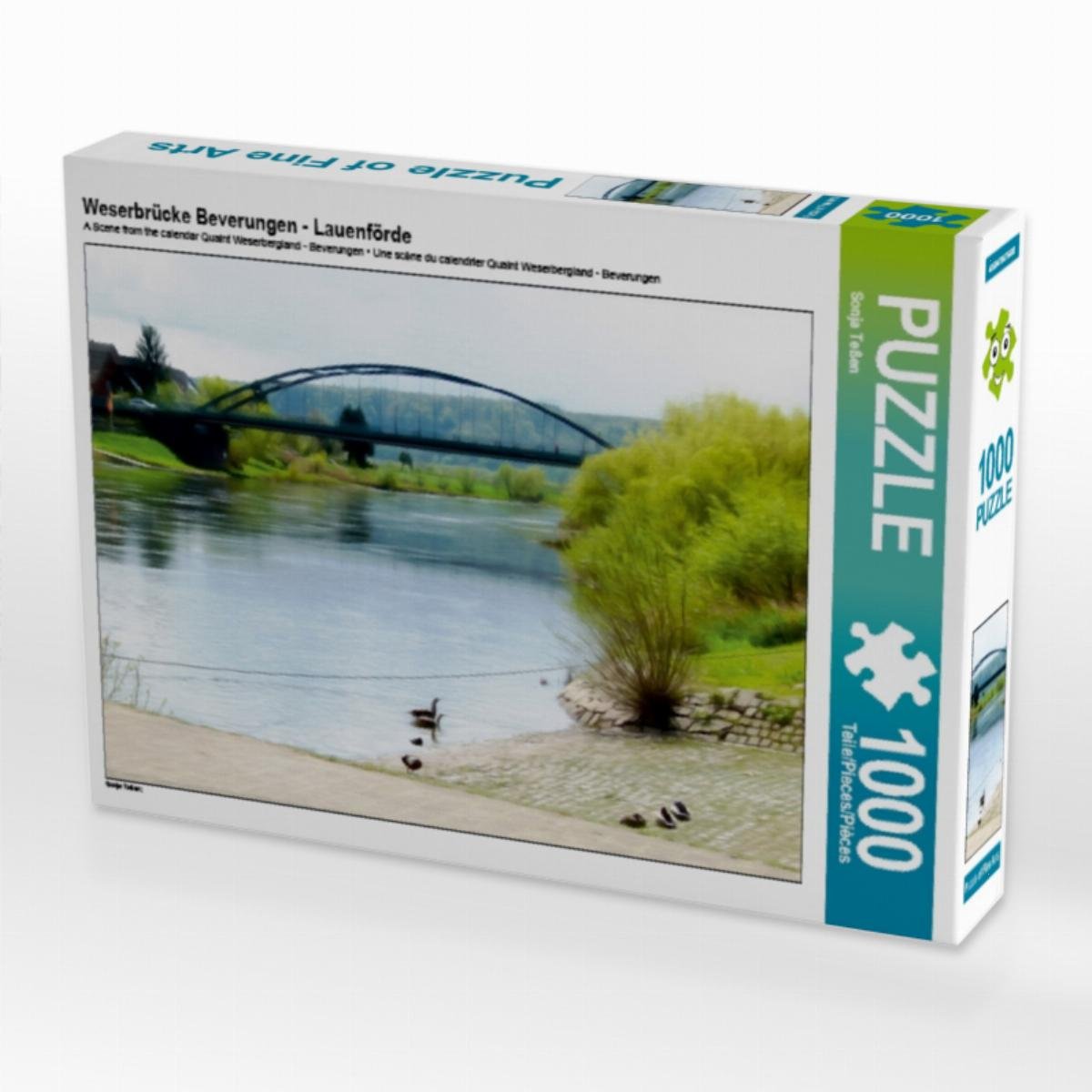 CALVENDO Puzzle Pont de la Weser Beverungen - Lauenförde 1000 Pieces 64 x 48 cm from Sonja Teßen