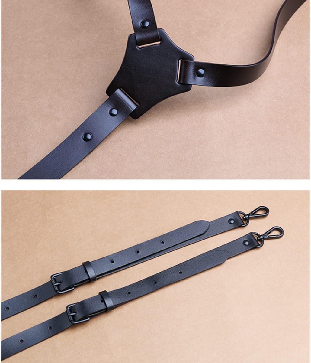 Genuine Leather Suspenders for Men, Y Design Leather Suspenders Braces GZ