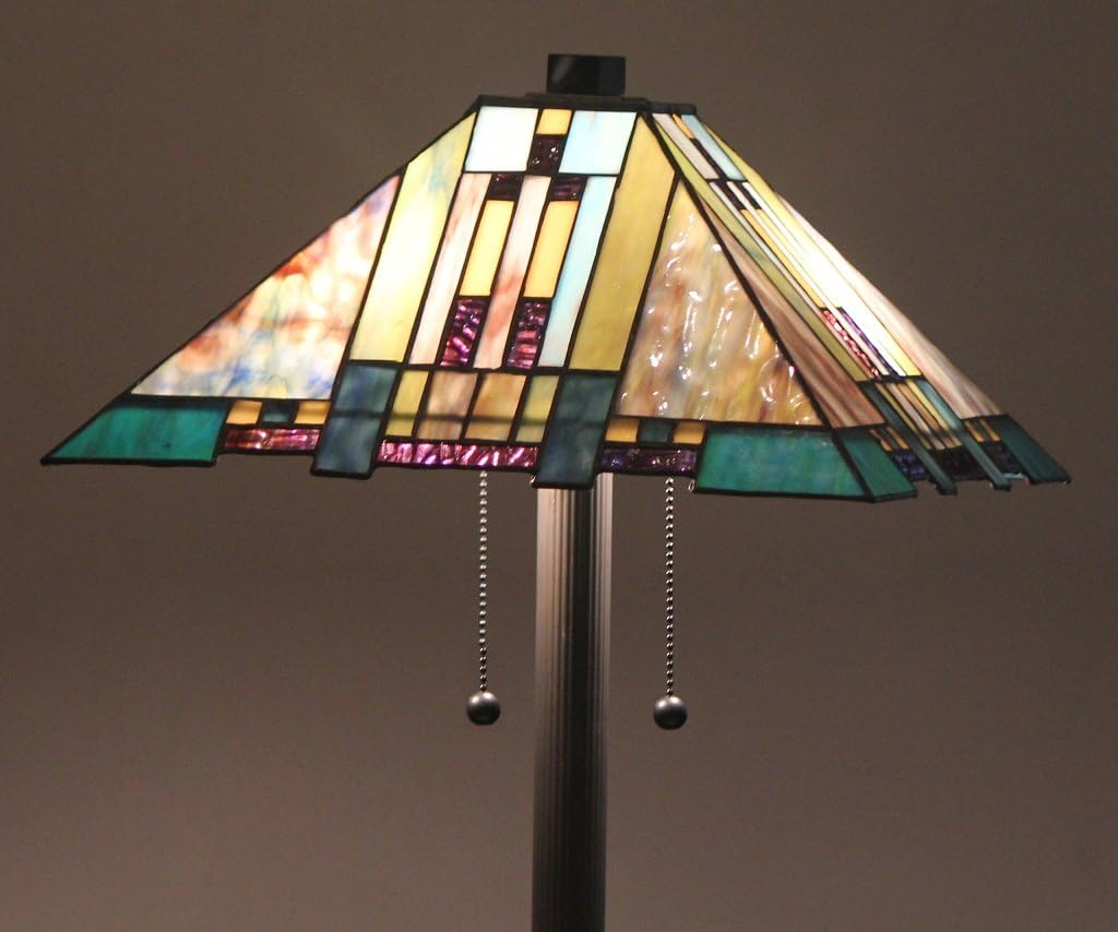 Tiffany Style Stained Glass Floor Lamp "Aspen Blue" Lamps By Aspen