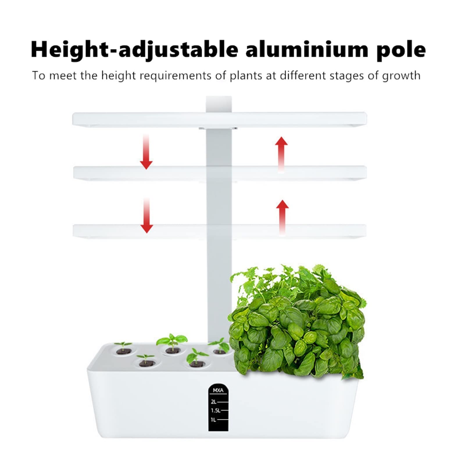 Tower Garden, di coltivazione da giardino Kit da giardino for erbe aromatiche da interno Temporizzazione automatica Luci di coltivazione a LED Pompa dell'acqua intelligente for vasi di fiori domestici