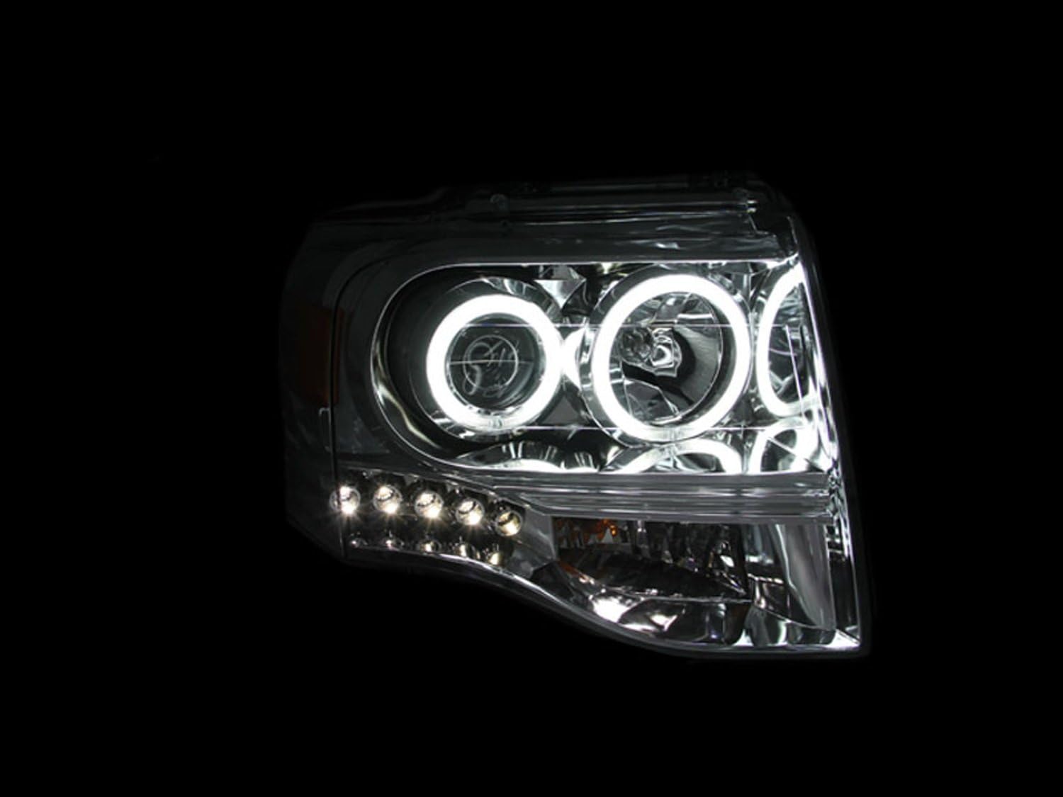 Anzo USA 111114 Ford Expedition Projector Chrome Clear Amber Headlight Assembly - (Sold in Pairs)