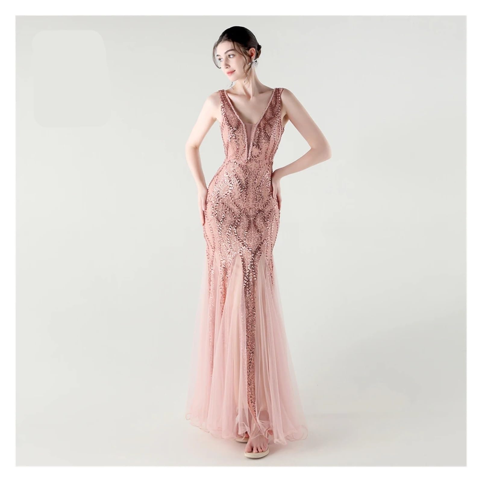 Vestidos de Noche Largos y Elegantes sexys for Boda, Vestidos Fiesta cumpleaños Malla for Mujer, Vestido Rosa Verano for para CóCtel Fiesta Club Ceremonia