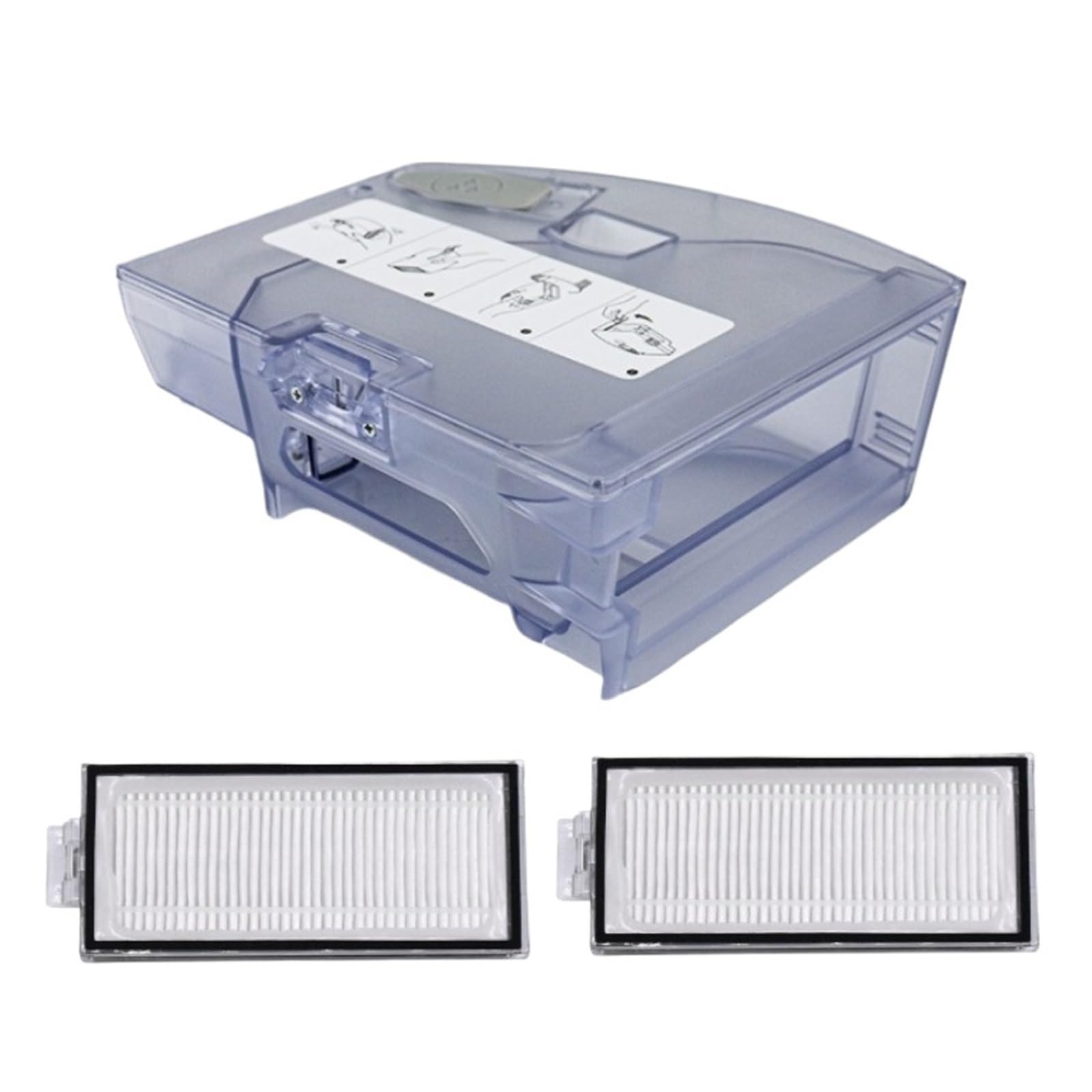 KDBERHFSA 2 In 1 Water Tank Dust Box,Compatible For Xiaomi,Roborock，T8/Q7 MAX Sweeping Robot Vacuum Cleaner Parts Dustbin Filters(3pcs)