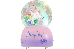 Enchanting Unicorn Snow Globe: Captivating Sounds and Lights