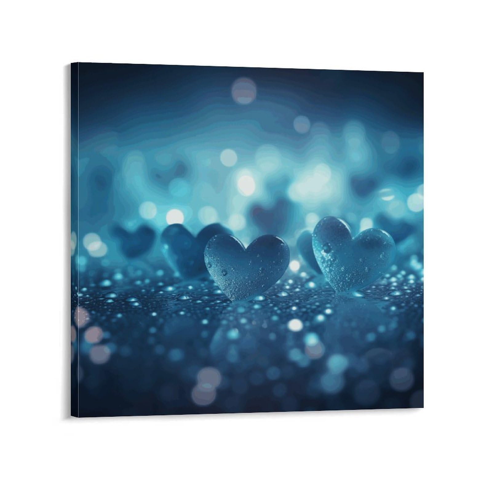 KLOPH Heart Image on Background Canvas Wall Art for Living Room 10x10inch Modern Artwork Painting for Bathroom Hanging Canvas Prints Aesthetic Wallart for Bedroom Kitchen Office Wall Decor