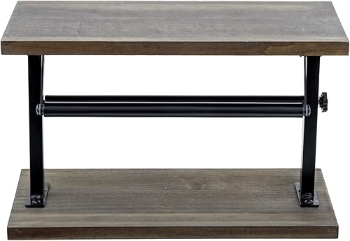 Miniatura 7 de MyGift Estante dispensador de rollos de papel para encimera de cocina independiente con barra de metal negro mate y base de madera maciza gris