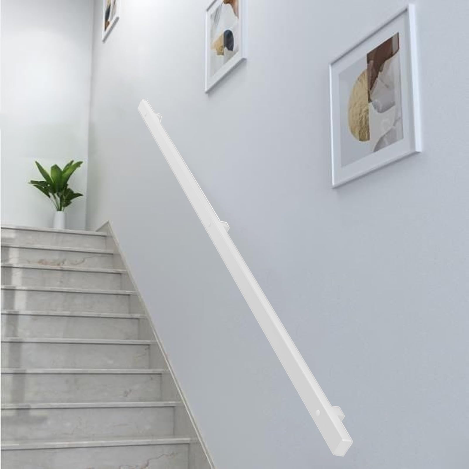 Main courante kit complet 280cm avec rampe escalier antidérapante et supports muraux