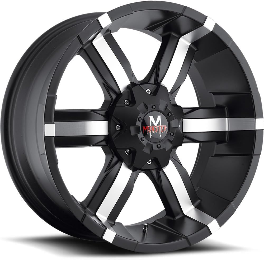 Off Road Monster M06 20 Black Wheel / Rim 6x135 & 6x5.5 with a 0mm Offset and a 87.1 Hub Bore. Partnumber M06060700BM