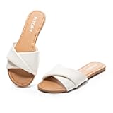 Women's Flat Sandals Fashion Slides With Soft Leather Slippers for Summer Size 6-11