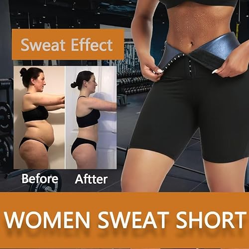 Miniatura 3 de BODYSUNER Pantalones cortos de sudor de sauna de cintura alta adelgazantes pantalones de compresión térmica ejercicio ejercicio moldeador corporal